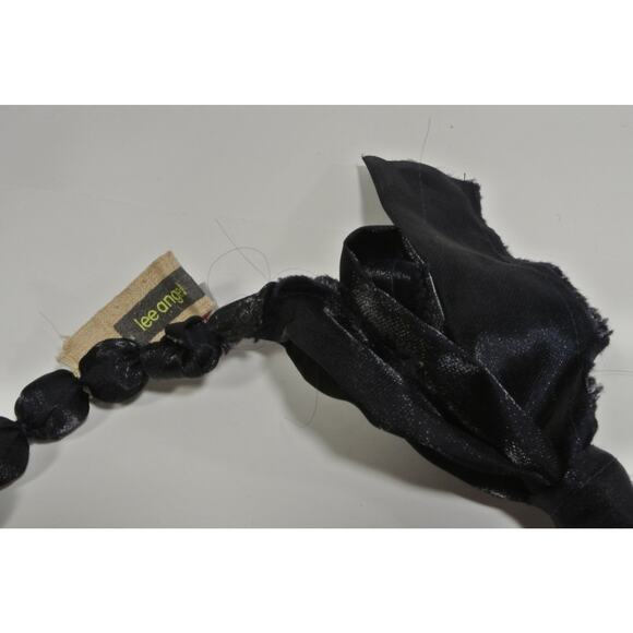 Neiman Marcus Lee Angel Black Silk Bauble Knot Fireball Tie Necklace NWT 350 - Picture 12 of 12